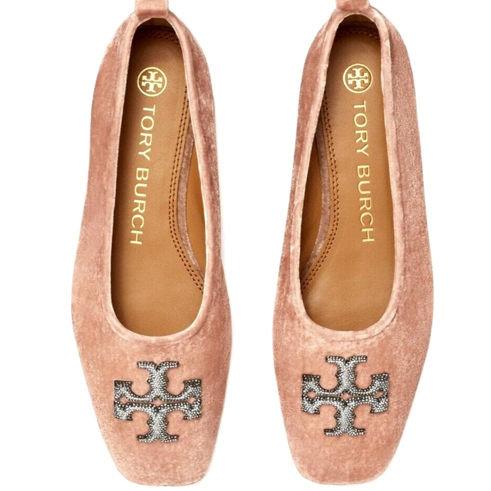 NWT Tory Burch Eleanor Crystal Ballet Flat sz 9.5